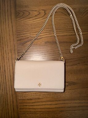 Tory Burch Pale Pink Leather Chain Crossbody Bag